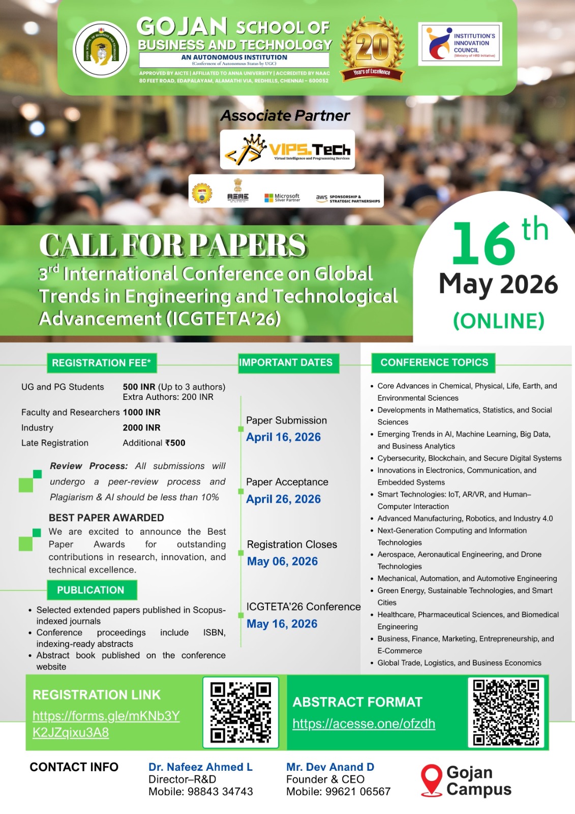 Upcoming International Conference